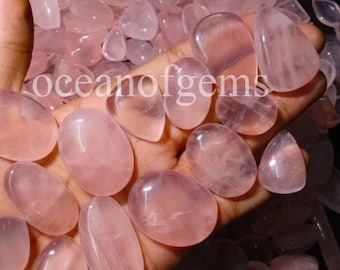 Natural Rose quartz Gemstone Cabochon - AAA Rose quartz Mixed Assorted lot, Rose quartz cabochon, Multi Jewelry Making Stone, Loose Gemstone