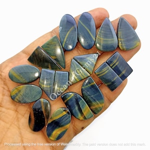 Natural Blue Tiger Eye Pairs Gemstone Cabochon - Multi Tiger Eye, Tiger Eye Pairs - Multi Jewelry Making Stone - Loose Cabochon Gemstone Lot