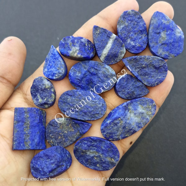 AAA Grade Natural Lapis Lazuli Druzy Cabochon Gemstone For Making Jewelry, Lapis Lazuli Cabochon lot, Lapis with pyrite, Loose Gemstone Lot