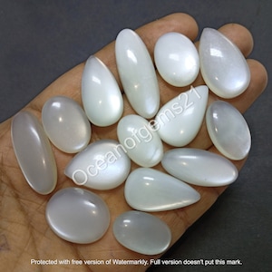 Natural White Moonstone Gemstone Cabochon - AAA Quality White Flashy Moonstone, Grey Moonstone - Multi Jewelry Making Stone - Loose Gemstone