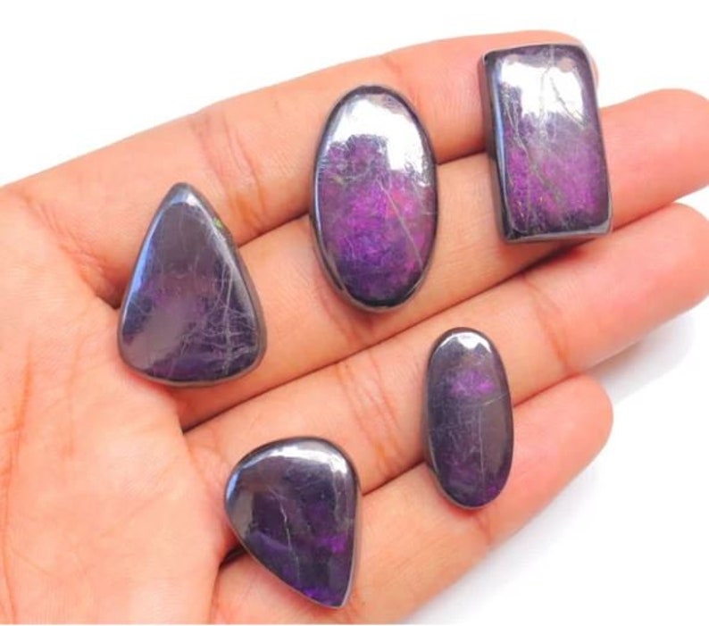 AAA-Grade natürlicher Purpurit Cabochon Edelstein für die Herstellung von Schmuck, Purpurit Cabochon viel, lila Purpurit, Purpurit lose Edelstein viel Bild 3