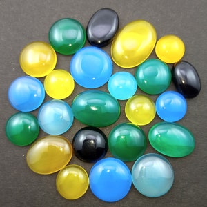 Natural Multi Color Onyx Gemstone Cabochon - AAA Multi Onyx Mixed Assorted lot - Onyx gemstone - Multi Jewelry Making Stone - Loose Gemstone