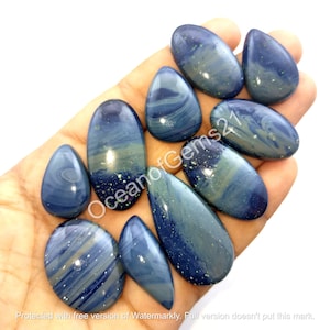 Natural Leland Blue Gemstone Cabochon, Sieber Agate & Blue Slag cabochon, For Making Jewelry, jewelry gift for her, Cabochon Loose Gemstone