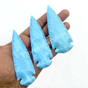 3-4 Inch Manmade Arizona Turquoise Arrowhead, Turquoise Arrowhead / Aero Head Crystals, Gemstone Arrow Head / Opalite Spear Heads, Spearhead