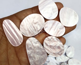 Natural Pink Shell Gemstone Cabochon - Pink Shell Doublet - Pink Sea Shell Cabochon lot - Shell Stone, Jewelry Making Stone - Loose Gemstone