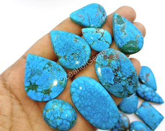 Magnesita Arizona Turquesa Cabochão - Turquesa Tingida - Turquesa AAA para Joias - Pedra Multiuso para Confecção de Joias, Gema Solta