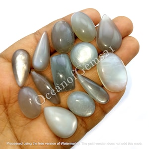 Natural Grey Moonstone gemstone Cabochon - Gray Moonstone Jewelry - AAA Grey Moonstone gemstone - Multi Jewelry Making Stone, Loose Gemstone