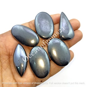 Natural Hematite Gemstone Cabochon - Hematite Cabochon - Hematite Mixed Assorted lot, Multi Jewelry Making Stone - Loose Gemstone Lot