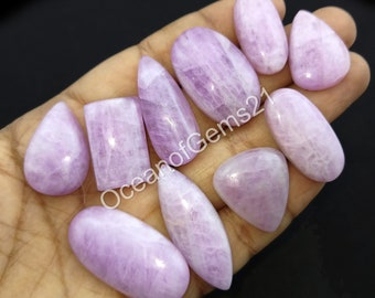 AAA Grade Natural Kunzite Cabochon Gemstone For Making Jewelry, Pink Kunzite Hand Made Flat Back Cabochon, Kunzite Loose Gemstone Lot