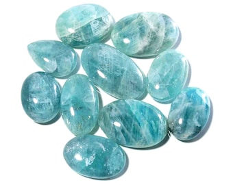 AAA Grade Natürlicher Aquamarin Cabochon Edelstein für die Herstellung von Schmuck, Aquamarin Handgemachte flache Rückseite Cabochon, Aquamarin Lose Edelstein viel