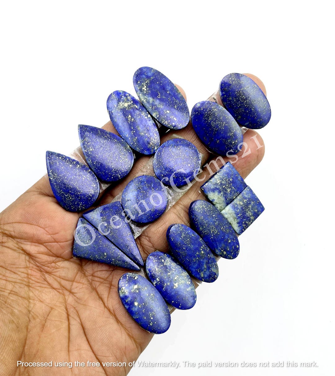 Natural Blue Lapis Lazuli Pairs Gemstone Cabochon - Pairs Stone - Blue ...