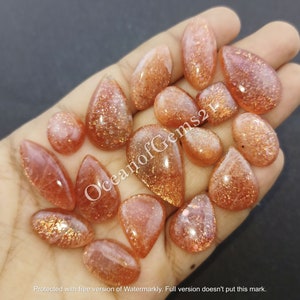Natural Sunstone Gemstone Cabochon - Top Quality Sunstone cabochon, Orange Sunstone - Sunstone - Multi Jewelry Making Stone - Loose Gemstone