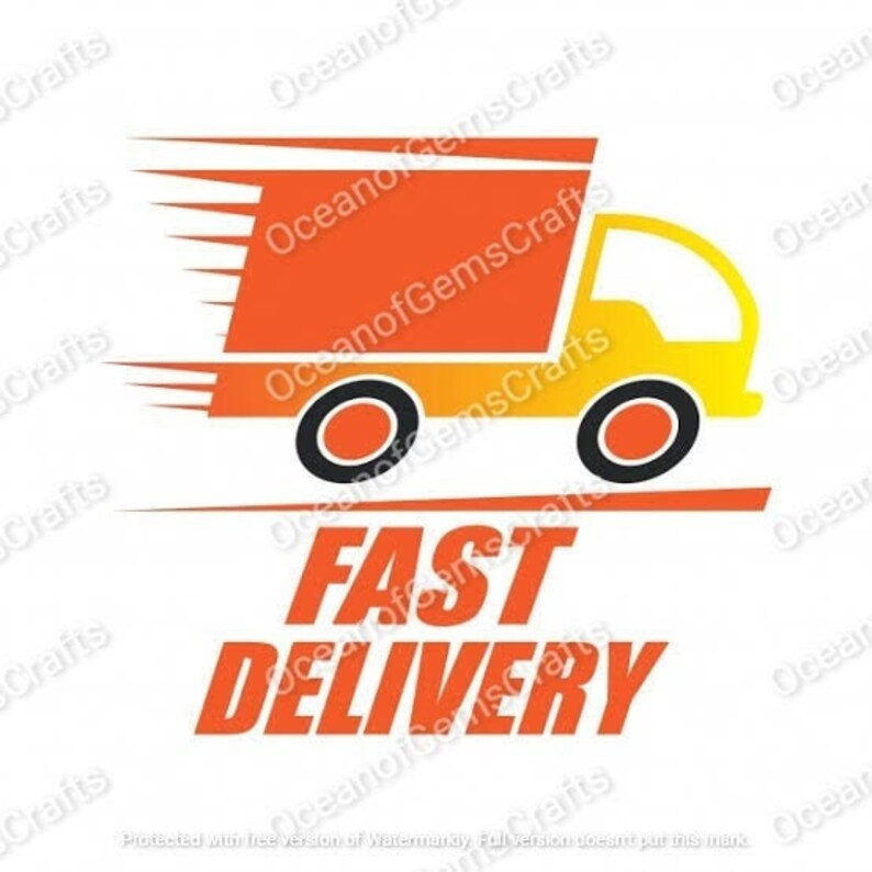 May include: A yellow and orange cartoon delivery truck with the words "FAST DELIVERY" in orange text.