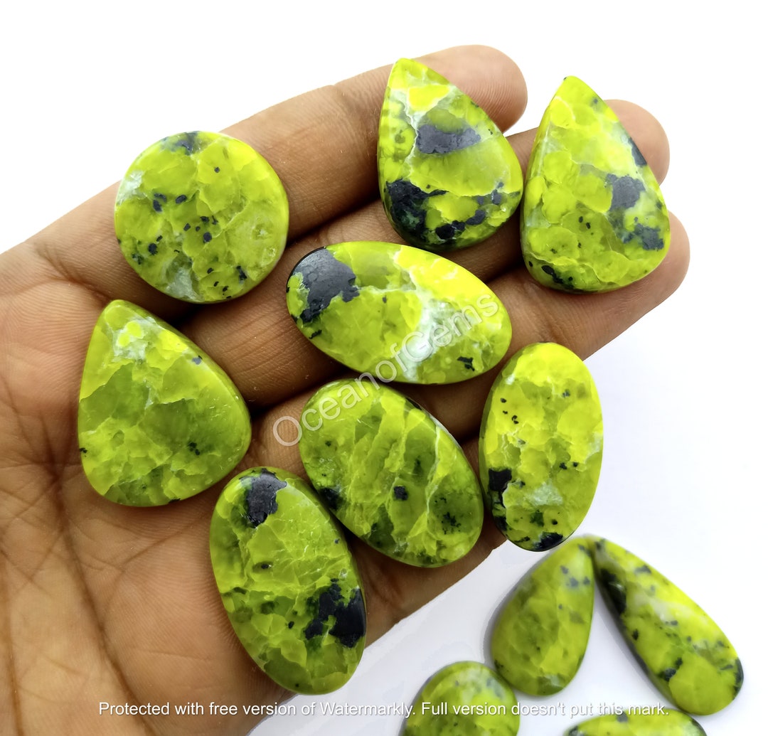 Natural Lizardite Gemstone Cabochon - AAA Lizardite Stone - Green
