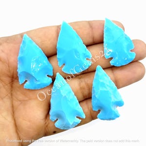 5 Pieces OF Arizona Turquoise Cabochon Gemstone - Arizona Turquoise Arrowhead - Opalite Spear Heads - Spearhead Arrow - Loose Gemstone Lot