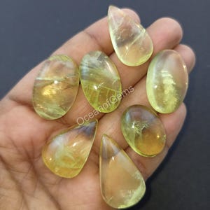 Natural Golden Rutile Gemstone Cabochon - AAA Golden Rutile Mixed Assorted lot - Rutilated - Multi Jewelry Making Stone - Loose Gemstone