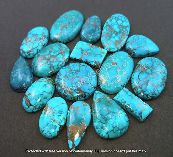 天然石Gemstone Natural Wild Horse Turquoise Cabochons: Craft Jewelry Stone Lot - Etsy