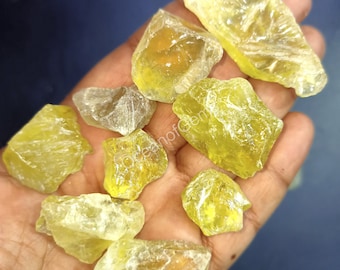 Natural Lemon Quartz Raw Gemstone For Making Jewelry, AAA Lemon Quartz rough, Raw Lemon Quartz lot, Quartz - Lemon Quartz Loose Gemstone Lot