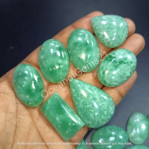 Naturlig grön Smithsonit Cabochon Ädelsten För Smyckestillverkning, Grön Smithsonit Cabochon Parti, Hemimorfit Cabochon, Lös Ädelsten