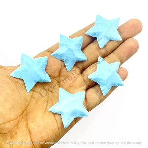 Manmade Arizona Turquoise Star Shape Stone - Arizona Turquoise Star Carving - Star Shape Crystals - Jewelry Making Stone - Gemstone Cabochon