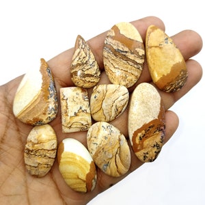 Natural Picture Jasper Gemstone Cabochon - AAA Quality Picture Jasper Mixed Assorted lot - Multi Jewelry Making Stone - Loose Gemstone