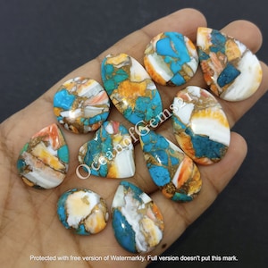 Oyster Copper Mohave Turquoise Gemstone Cabochon - Copper mohave turquoise - wholesale mojave turquoise - loose gemstone lot, AAA mix shape