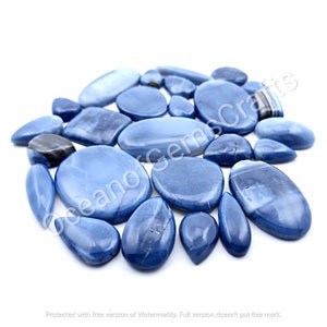 Natural Owyhee Blue Opal Cabochon Gemstone - Owyhee Blue Opal cabochon, Blue opal gemstone, Gemstone For Making Jewelry - Loose Gemstone lot image 3
