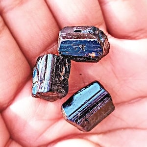 Natural Black tourmaline Raw pencils Gemstones, Raw Black Tourmaline loose, Black Tourmaline rough, Black Tourmaline pencil, Loose Gemstone