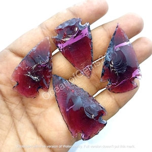 Amethyst Arrowhead, Purple Amethyst Heated, Glass Stone / Aero Head Crystals, Gemstone Arrow Head / Opalite Spear Heads - Spear arrow