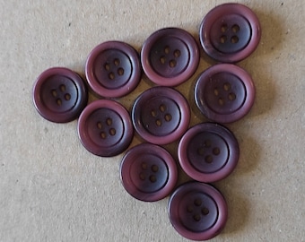 Vintage violette runde Kunststoffknöpfe / 15 mm 4 Loch Knöpfe / 10er Pack