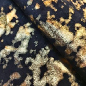 Gold black luxury camo kangaroo leather hide, veg tan metallic suede pieces for DIY jewelry and purses
