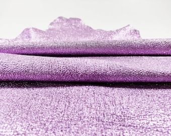 Pink metallic soft leather whole hide, size 0.5m2 thickness 0.9mm - 1.3 mm