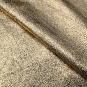Couro metálico texturizado dourado muito fino e macio, material de couro italiano genuíno para joias e artesanato DIY, 0,3 mm de espessura
