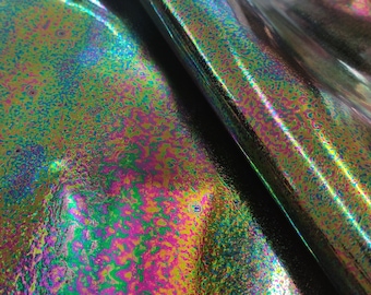 Regenboog iriserende lakleer lakens, kleurrijke benzine echte Italiaanse stukken voor ambachten, holografische sieradenbenodigdheden voor oorbellen