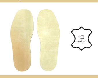 Veg tan natural leather sole pre-cuts for women shoes, midsoles / 3 mm - 3.5 mm