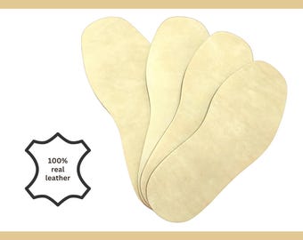 Thick veg tan natural leather sole pre-cuts for shoes and boots / 5 mm - 6 mm