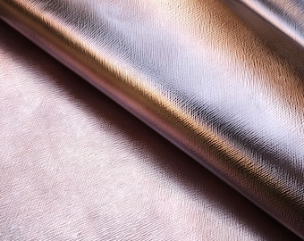 Rose gold metallic kangaroo hide, light pink lizard embossed italian tanned k leather, DIY craft supply for earrings, 0.6-0.8 mm thick
