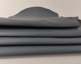 Gray kangaroo italian leather hide , full grain luxury soft and strong DIY leather,  0.8-1.3 mm thick