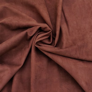 Pelle di vitello nabuk pieno fiore marrone, morbida pelle di vitello, materiale tessuto pelle italiana, spessore 0,7 - 1 mm