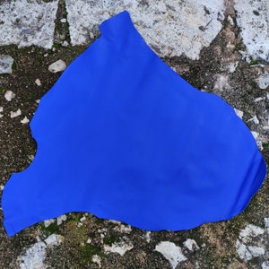 Pelle di canguro blu royal, pelle intera conciata al cromo, pieno fiore, morbida e resistente, materiale per bricolage, spessore 1-1,4 mm