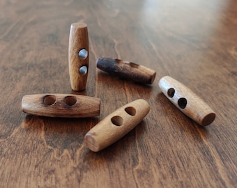 Olive wood toggle buttons for coats