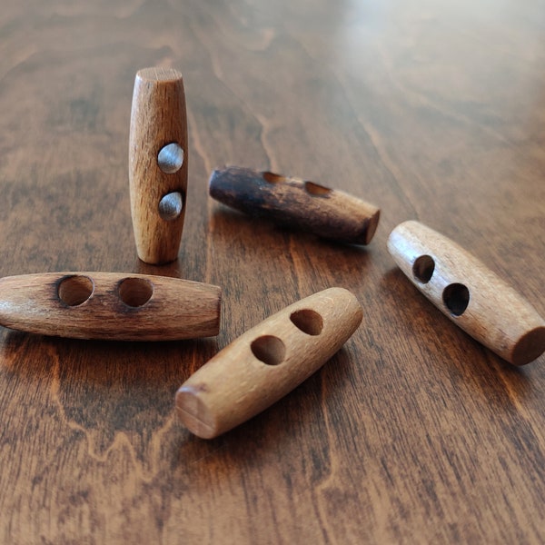 Olive wood toggle buttons for coats