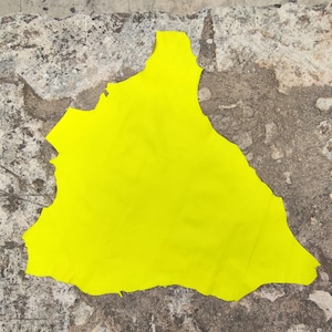 Pelle di canguro giallo vivo conciata al cromo, pelle pieno fiore morbida e resistente, materiale per bricolage, spessore 0,9-1,2 mm