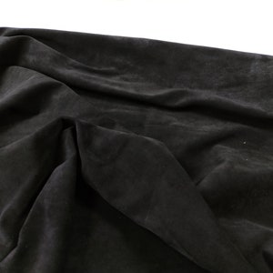 Black split Italian suede wholesale hides, black thin calf leather, genuine cowhide, 0.8mm / 0.03 inch thick