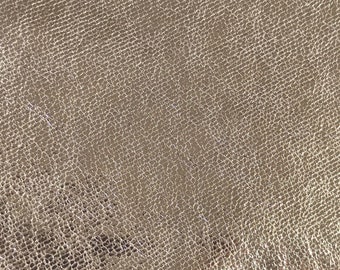 Hellgold metallic weiche Luxuslederhaut, strukturierte Stücke aus Platinstoff, echte italienische Lieferungen für das Handwerk