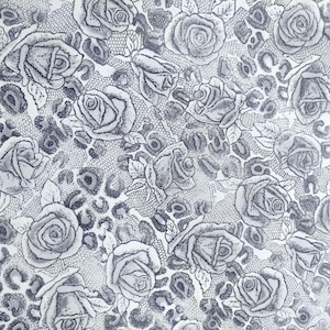 Gray floral embossed leather sheets, genuine italian printed scrap pieces for crafts, jewelry supplies for earrings