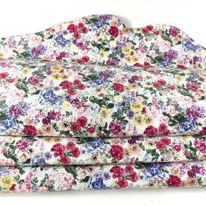 Pelle di capra stampata floreale italiana, vera pelle per l'artigianato