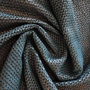 Blue perforated sheep leather hide, soft textured lambskin pieces for crafts, wholesale italian leather 0.8 mm thick