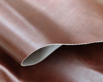 Brown veg tan stripped embossed thin calf leather 0.8 mm thick