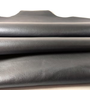 Pelle di canguro grigio scuro, pelle piena fiore morbida e resistente, materiale per bricolage, spessore 0,9-1,3 mm